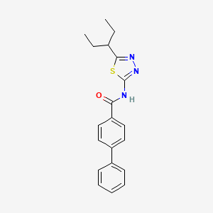 molecular formula C20H21N3OS B4659194 N-[5-(PENTAN-3-YL)-1,3,4-THIADIAZOL-2-YL]-[1,1'-BIPHENYL]-4-CARBOXAMIDE 