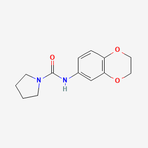 molecular formula C13H16N2O3 B4659229 N-(2,3-dihydro-1,4-benzodioxin-6-yl)-1-pyrrolidinecarboxamide 
