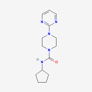 molecular formula C14H21N5O B4659269 N-cyclopentyl-4-(pyrimidin-2-yl)piperazine-1-carboxamide 