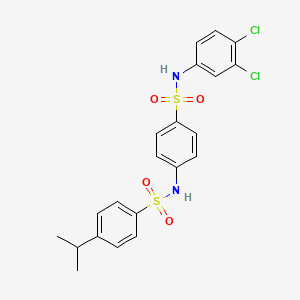 molecular formula C21H20Cl2N2O4S2 B4659315 N-(4-{[(3,4-dichlorophenyl)amino]sulfonyl}phenyl)-4-isopropylbenzenesulfonamide 