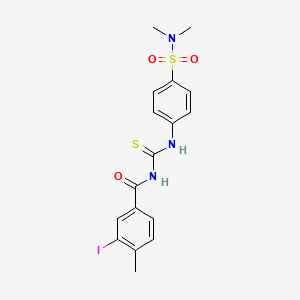 molecular formula C17H18IN3O3S2 B4659358 N-[({4-[(dimethylamino)sulfonyl]phenyl}amino)carbonothioyl]-3-iodo-4-methylbenzamide 