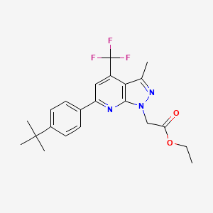 molecular formula C22H24F3N3O2 B4659362 ETHYL 2-[6-[4-(TERT-BUTYL)PHENYL]-3-METHYL-4-(TRIFLUOROMETHYL)-1H-PYRAZOLO[3,4-B]PYRIDIN-1-YL]ACETATE 