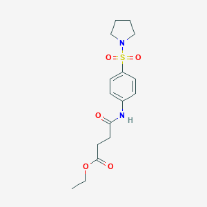 molecular formula C16H22N2O5S B465948 Ethyl 4-oxo-4-(4-pyrrolidin-1-ylsulfonylanilino)butanoate CAS No. 356550-82-8
