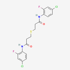 molecular formula C18H16Cl2F2N2O2S B4659811 N-(4-CHLORO-2-FLUOROPHENYL)-3-({2-[(4-CHLORO-2-FLUOROPHENYL)CARBAMOYL]ETHYL}SULFANYL)PROPANAMIDE 