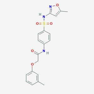 molecular formula C19H19N3O5S B465983 N-(4-{[(5-methyl-3-isoxazolyl)amino]sulfonyl}phenyl)-2-(3-methylphenoxy)acetamide CAS No. 356094-17-2