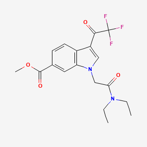 molecular formula C18H19F3N2O4 B4660159 methyl 1-[2-(diethylamino)-2-oxoethyl]-3-(trifluoroacetyl)-1H-indole-6-carboxylate 