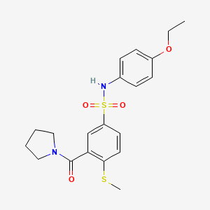 molecular formula C20H24N2O4S2 B4660173 N-(4-ethoxyphenyl)-4-(methylthio)-3-(1-pyrrolidinylcarbonyl)benzenesulfonamide 