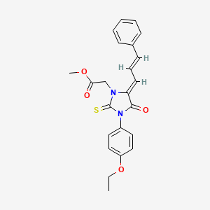 molecular formula C23H22N2O4S B4660230 methyl [3-(4-ethoxyphenyl)-4-oxo-5-(3-phenyl-2-propen-1-ylidene)-2-thioxo-1-imidazolidinyl]acetate 
