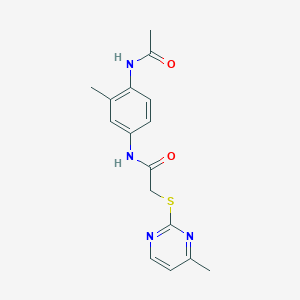 molecular formula C16H18N4O2S B4660271 N-[4-(acetylamino)-3-methylphenyl]-2-[(4-methylpyrimidin-2-yl)sulfanyl]acetamide 