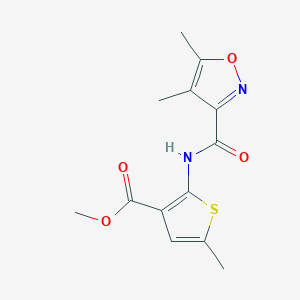 molecular formula C13H14N2O4S B4660320 methyl 2-{[(4,5-dimethyl-3-isoxazolyl)carbonyl]amino}-5-methyl-3-thiophenecarboxylate 