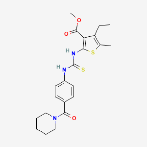 molecular formula C22H27N3O3S2 B4660484 methyl 4-ethyl-5-methyl-2-[({[4-(1-piperidinylcarbonyl)phenyl]amino}carbonothioyl)amino]-3-thiophenecarboxylate 