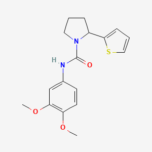 molecular formula C17H20N2O3S B4660503 N-(3,4-dimethoxyphenyl)-2-(2-thienyl)-1-pyrrolidinecarboxamide 