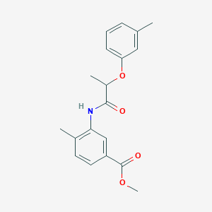 molecular formula C19H21NO4 B4660575 methyl 4-methyl-3-{[2-(3-methylphenoxy)propanoyl]amino}benzoate 