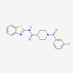 molecular formula C20H18FN3O2S B4660683 N-(1,3-benzothiazol-2-yl)-1-(3-fluorobenzoyl)piperidine-4-carboxamide 