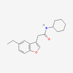 molecular formula C18H23NO2 B4660729 N-cyclohexyl-2-(5-ethyl-1-benzofuran-3-yl)acetamide 