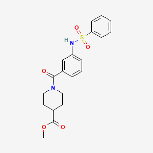 molecular formula C20H22N2O5S B4660814 methyl 1-{3-[(phenylsulfonyl)amino]benzoyl}-4-piperidinecarboxylate 