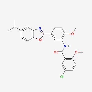 molecular formula C25H23ClN2O4 B4660837 5-chloro-N-[5-(5-isopropyl-1,3-benzoxazol-2-yl)-2-methoxyphenyl]-2-methoxybenzamide 