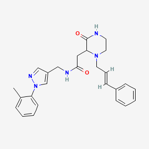 molecular formula C26H29N5O2 B4660862 N-{[1-(2-methylphenyl)-1H-pyrazol-4-yl]methyl}-2-{3-oxo-1-[(2E)-3-phenyl-2-propen-1-yl]-2-piperazinyl}acetamide 