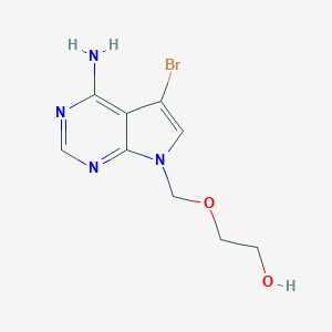 molecular formula C9H11BrN4O2 B046609 4-Amino-5-bromo-7-(2-hydroxyethoxymethyl)pyrrolo(2,3-d)pyrimidine CAS No. 115093-88-4