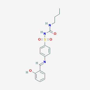 molecular formula C18H21N3O4S B466100 n-Butylcarbamoyl-4-(salicylideneamino)benzenesulfonamide 