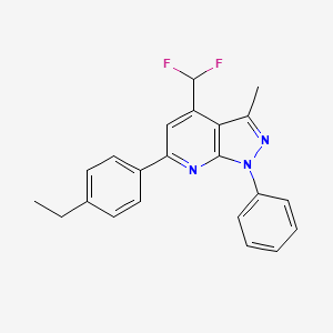 molecular formula C22H19F2N3 B4661016 4-(difluoromethyl)-6-(4-ethylphenyl)-3-methyl-1-phenyl-1H-pyrazolo[3,4-b]pyridine 