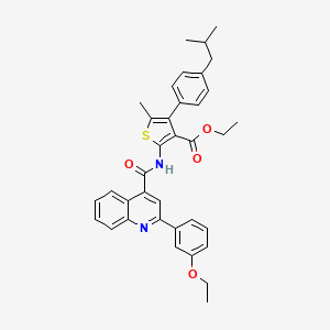 molecular formula C36H36N2O4S B4661036 ethyl 2-({[2-(3-ethoxyphenyl)-4-quinolinyl]carbonyl}amino)-4-(4-isobutylphenyl)-5-methyl-3-thiophenecarboxylate 