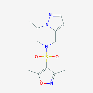 molecular formula C12H18N4O3S B4661041 N~4~-[(1-ETHYL-1H-PYRAZOL-5-YL)METHYL]-N~4~,3,5-TRIMETHYL-4-ISOXAZOLESULFONAMIDE 