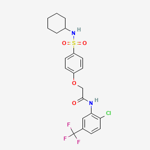 molecular formula C21H22ClF3N2O4S B4661151 N-[2-chloro-5-(trifluoromethyl)phenyl]-2-{4-[(cyclohexylamino)sulfonyl]phenoxy}acetamide 