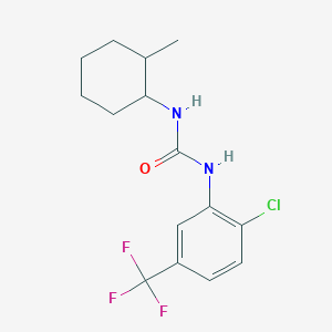 molecular formula C15H18ClF3N2O B4661540 1-[2-Chloro-5-(trifluoromethyl)phenyl]-3-(2-methylcyclohexyl)urea 