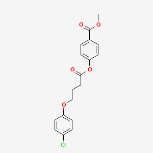 molecular formula C18H17ClO5 B4661599 methyl 4-{[4-(4-chlorophenoxy)butanoyl]oxy}benzoate 