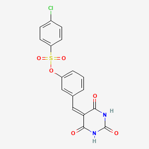 molecular formula C17H11ClN2O6S B4661627 3-{[2,4,6-TRIOXOTETRAHYDRO-5(2H)-PYRIMIDINYLIDEN]METHYL}PHENYL 4-CHLORO-1-BENZENESULFONATE 