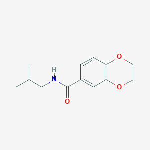 molecular formula C13H17NO3 B4661632 N-(2-methylpropyl)-2,3-dihydro-1,4-benzodioxine-6-carboxamide 
