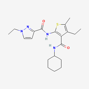 molecular formula C20H28N4O2S B4661666 N-[3-(cyclohexylcarbamoyl)-4-ethyl-5-methylthiophen-2-yl]-1-ethyl-1H-pyrazole-3-carboxamide 