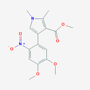 molecular formula C16H18N2O6 B046617 1,2-Dimethyl-3-methoxycarbonyl-4-(2-nitro-4,5-dimethoxyphenyl)pyrrole CAS No. 117648-83-6