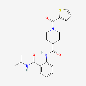 molecular formula C21H25N3O3S B4661770 N-{2-[(PROPAN-2-YL)CARBAMOYL]PHENYL}-1-(THIOPHENE-2-CARBONYL)PIPERIDINE-4-CARBOXAMIDE 