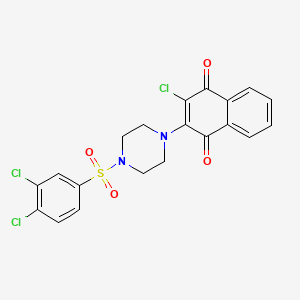 molecular formula C20H15Cl3N2O4S B4661776 2-CHLORO-3-[4-(3,4-DICHLOROBENZENESULFONYL)PIPERAZIN-1-YL]-1,4-DIHYDRONAPHTHALENE-1,4-DIONE 
