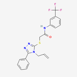 molecular formula C20H17F3N4OS B4661894 2-[(4-ALLYL-5-PHENYL-4H-1,2,4-TRIAZOL-3-YL)SULFANYL]-N-[3-(TRIFLUOROMETHYL)PHENYL]ACETAMIDE 