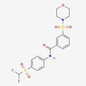 molecular formula C18H18F2N2O6S2 B4661906 N-(4-DIFLUOROMETHANESULFONYLPHENYL)-3-(MORPHOLINE-4-SULFONYL)BENZAMIDE 
