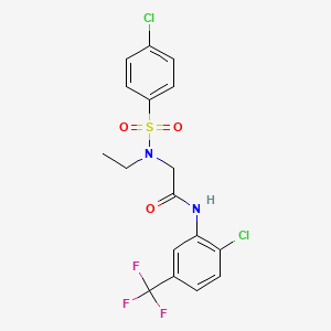 molecular formula C17H15Cl2F3N2O3S B4662043 N~2~-[(4-chlorophenyl)sulfonyl]-N-[2-chloro-5-(trifluoromethyl)phenyl]-N~2~-ethylglycinamide 