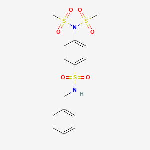 molecular formula C15H18N2O6S3 B4662073 N-BENZYL-4-(N-METHANESULFONYLMETHANESULFONAMIDO)BENZENE-1-SULFONAMIDE 