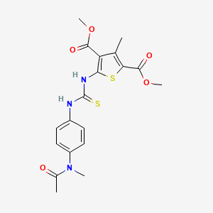 molecular formula C19H21N3O5S2 B4662128 dimethyl 5-{[({4-[acetyl(methyl)amino]phenyl}amino)carbonothioyl]amino}-3-methyl-2,4-thiophenedicarboxylate 