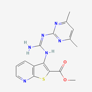 molecular formula C16H16N6O2S B4662151 METHYL 3-[(Z)-N''-(4,6-DIMETHYLPYRIMIDIN-2-YL)CARBAMIMIDAMIDO]THIENO[2,3-B]PYRIDINE-2-CARBOXYLATE 