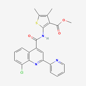 molecular formula C23H18ClN3O3S B4662251 methyl 2-({[8-chloro-2-(2-pyridinyl)-4-quinolinyl]carbonyl}amino)-4,5-dimethyl-3-thiophenecarboxylate 