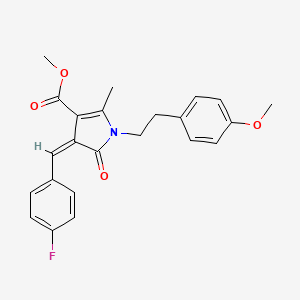 molecular formula C23H22FNO4 B4662285 methyl (4Z)-4-(4-fluorobenzylidene)-1-[2-(4-methoxyphenyl)ethyl]-2-methyl-5-oxo-4,5-dihydro-1H-pyrrole-3-carboxylate 