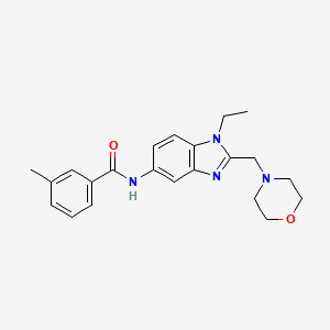 molecular formula C22H26N4O2 B4662301 N-{1-Ethyl-2-[(morpholin-4-YL)methyl]-1H-1,3-benzodiazol-5-YL}-3-methylbenzamide 