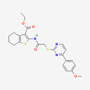molecular formula C24H25N3O4S2 B4662311 ETHYL 2-[(2-{[4-(4-METHOXYPHENYL)-2-PYRIMIDINYL]SULFANYL}ACETYL)AMINO]-4,5,6,7-TETRAHYDRO-1-BENZOTHIOPHENE-3-CARBOXYLATE 