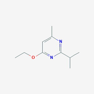 molecular formula C10H16N2O B046624 Pyrimidine, 4-ethoxy-6-methyl-2-(1-methylethyl)- CAS No. 72799-31-6