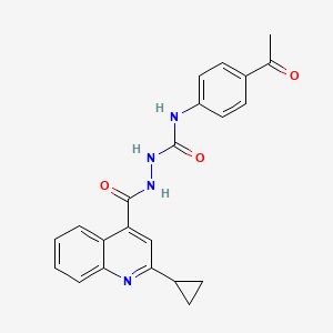 molecular formula C22H20N4O3 B4662511 N-(4-acetylphenyl)-2-[(2-cyclopropyl-4-quinolinyl)carbonyl]hydrazinecarboxamide 