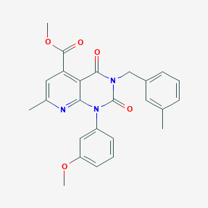 molecular formula C25H23N3O5 B4662520 METHYL 1-(3-METHOXYPHENYL)-7-METHYL-3-[(3-METHYLPHENYL)METHYL]-2,4-DIOXO-1H,2H,3H,4H-PYRIDO[2,3-D]PYRIMIDINE-5-CARBOXYLATE 