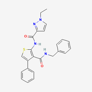 molecular formula C24H22N4O2S B4662654 N-[3-(benzylcarbamoyl)-4-phenylthiophen-2-yl]-1-ethyl-1H-pyrazole-3-carboxamide 